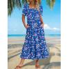 image:imageZeagoo Summer Dresses for Women Flowy Casual Midi Dress Short Sleeve Tiered Dress Beach Vacation Sundresses with PocketsFloralprinted2