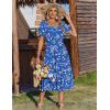 image:imageZeagoo Summer Dresses for Women Flowy Casual Midi Dress Short Sleeve Tiered Dress Beach Vacation Sundresses with PocketsFloralprinted2