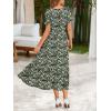 image:imageZeagoo Summer Dresses for Women Flowy Casual Midi Dress Short Sleeve Tiered Dress Beach Vacation Sundresses with PocketsGreenfloral