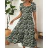 image:imageZeagoo Summer Dresses for Women Flowy Casual Midi Dress Short Sleeve Tiered Dress Beach Vacation Sundresses with PocketsGreenfloral