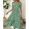 image:imageZeagoo Summer Dresses for Women Flowy Casual Midi Dress Short Sleeve Tiered Dress Beach Vacation Sundresses with PocketsGreenfloral1