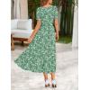 image:imageZeagoo Summer Dresses for Women Flowy Casual Midi Dress Short Sleeve Tiered Dress Beach Vacation Sundresses with PocketsGreenfloral1
