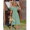 image:imageZeagoo Summer Dresses for Women Flowy Casual Midi Dress Short Sleeve Tiered Dress Beach Vacation Sundresses with PocketsGreenfloral1