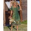 image:imageZeagoo Summer Dresses for Women Flowy Casual Midi Dress Short Sleeve Tiered Dress Beach Vacation Sundresses with PocketsGreenprinted