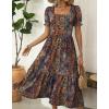 image:imageZeagoo Summer Dresses for Women Flowy Casual Midi Dress Short Sleeve Tiered Dress Beach Vacation Sundresses with PocketsMz721
