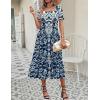 image:imageZeagoo Summer Dresses for Women Flowy Casual Midi Dress Short Sleeve Tiered Dress Beach Vacation Sundresses with PocketsMz924