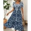 image:imageZeagoo Summer Dresses for Women Flowy Casual Midi Dress Short Sleeve Tiered Dress Beach Vacation Sundresses with PocketsMz924