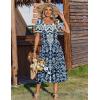 image:imageZeagoo Summer Dresses for Women Flowy Casual Midi Dress Short Sleeve Tiered Dress Beach Vacation Sundresses with PocketsMz924