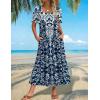 image:imageZeagoo Summer Dresses for Women Flowy Casual Midi Dress Short Sleeve Tiered Dress Beach Vacation Sundresses with PocketsMz924