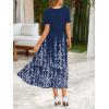image:imageZeagoo Summer Dresses for Women Flowy Casual Midi Dress Short Sleeve Tiered Dress Beach Vacation Sundresses with PocketsNavy Blue Floral