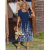 image:imageZeagoo Summer Dresses for Women Flowy Casual Midi Dress Short Sleeve Tiered Dress Beach Vacation Sundresses with PocketsNavy Blue Floral