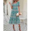 image:imageZeagoo Summer Dresses for Women Flowy Casual Midi Dress Short Sleeve Tiered Dress Beach Vacation Sundresses with PocketsPa169