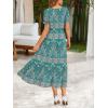 image:imageZeagoo Summer Dresses for Women Flowy Casual Midi Dress Short Sleeve Tiered Dress Beach Vacation Sundresses with PocketsPa169