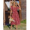 image:imageZeagoo Summer Dresses for Women Flowy Casual Midi Dress Short Sleeve Tiered Dress Beach Vacation Sundresses with PocketsRedfloral