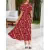 image:imageZeagoo Summer Dresses for Women Flowy Casual Midi Dress Short Sleeve Tiered Dress Beach Vacation Sundresses with PocketsRedfloral