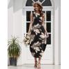 image:imageZeagoo Women Floral Summer Casual Beach Printed Tank Dress with Pockets Pleated Front Long Dress2601 Aleaf Black