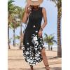 image:imageZeagoo Women Floral Summer Casual Beach Printed Tank Dress with Pockets Pleated Front Long Dress2602 Black Floral