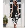 image:imageZeagoo Women Floral Summer Casual Beach Printed Tank Dress with Pockets Pleated Front Long Dress2602 Black Floral