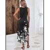 image:imageZeagoo Women Floral Summer Casual Beach Printed Tank Dress with Pockets Pleated Front Long Dress2602 Black Floral