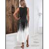 image:imageZeagoo Women Floral Summer Casual Beach Printed Tank Dress with Pockets Pleated Front Long Dress2602 Blackwhite