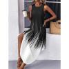 image:imageZeagoo Women Floral Summer Casual Beach Printed Tank Dress with Pockets Pleated Front Long Dress2602 Blackwhite