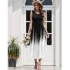 image:imageZeagoo Women Floral Summer Casual Beach Printed Tank Dress with Pockets Pleated Front Long Dress2602 Blackwhite