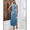 image:imageZeagoo Women Floral Summer Casual Beach Printed Tank Dress with Pockets Pleated Front Long Dress2602 Blue Floral