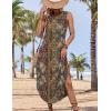 image:imageZeagoo Women Floral Summer Casual Beach Printed Tank Dress with Pockets Pleated Front Long Dress2602 Boho Print