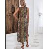 image:imageZeagoo Women Floral Summer Casual Beach Printed Tank Dress with Pockets Pleated Front Long Dress2602 Boho Print