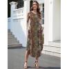 image:imageZeagoo Women Floral Summer Casual Beach Printed Tank Dress with Pockets Pleated Front Long Dress2602 Boho Print