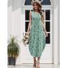 image:imageZeagoo Women Floral Summer Casual Beach Printed Tank Dress with Pockets Pleated Front Long Dress2602 Green Floral