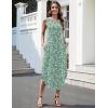 image:imageZeagoo Women Floral Summer Casual Beach Printed Tank Dress with Pockets Pleated Front Long Dress2602 Green Floral