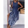 image:imageZeagoo Women Floral Summer Casual Beach Printed Tank Dress with Pockets Pleated Front Long Dress2602 Navy Printed