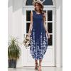 image:imageZeagoo Women Floral Summer Casual Beach Printed Tank Dress with Pockets Pleated Front Long Dress2602 Navy Printed