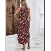 image:imageZeagoo Women Floral Summer Casual Beach Printed Tank Dress with Pockets Pleated Front Long Dress2603 Brown Floral