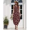 image:imageZeagoo Women Floral Summer Casual Beach Printed Tank Dress with Pockets Pleated Front Long Dress2603 Brown Floral