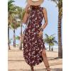image:imageZeagoo Women Floral Summer Casual Beach Printed Tank Dress with Pockets Pleated Front Long Dress2603 Brown Floral