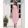 image:imageZeagoo Women Floral Summer Casual Beach Printed Tank Dress with Pockets Pleated Front Long Dress2603 Pink Dot