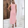image:imageZeagoo Women Floral Summer Casual Beach Printed Tank Dress with Pockets Pleated Front Long Dress2603 Pink Dot