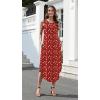 image:imageZeagoo Women Floral Summer Casual Beach Printed Tank Dress with Pockets Pleated Front Long Dress2603 Red Floral