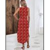 image:imageZeagoo Women Floral Summer Casual Beach Printed Tank Dress with Pockets Pleated Front Long Dress2603 Red Floral