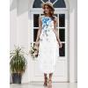image:imageZeagoo Women Floral Summer Casual Beach Printed Tank Dress with Pockets Pleated Front Long Dress2603 White Floral