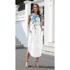image:imageZeagoo Women Floral Summer Casual Beach Printed Tank Dress with Pockets Pleated Front Long Dress2603 White Floral