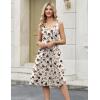image:imageZeagoo Women Summer Casual Dresses 2026 Sleeveless Midi Pleated Tank Sundress with Pockets V Neck A Line Swing Tshirt DressApricot Black