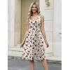 image:imageZeagoo Women Summer Casual Dresses 2026 Sleeveless Midi Pleated Tank Sundress with Pockets V Neck A Line Swing Tshirt DressApricot Black