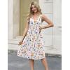 image:imageZeagoo Women Summer Casual Dresses 2026 Sleeveless Midi Pleated Tank Sundress with Pockets V Neck A Line Swing Tshirt DressApricot Floral