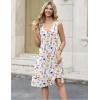 image:imageZeagoo Women Summer Casual Dresses 2026 Sleeveless Midi Pleated Tank Sundress with Pockets V Neck A Line Swing Tshirt DressApricot Floral