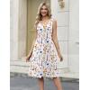 image:imageZeagoo Women Summer Casual Dresses 2026 Sleeveless Midi Pleated Tank Sundress with Pockets V Neck A Line Swing Tshirt DressApricot Floral