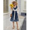image:imageZeagoo Women Summer Casual Dresses 2026 Sleeveless Midi Pleated Tank Sundress with Pockets V Neck A Line Swing Tshirt DressBlue Flowers