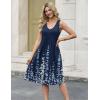 image:imageZeagoo Women Summer Casual Dresses 2026 Sleeveless Midi Pleated Tank Sundress with Pockets V Neck A Line Swing Tshirt DressBlue Flowers